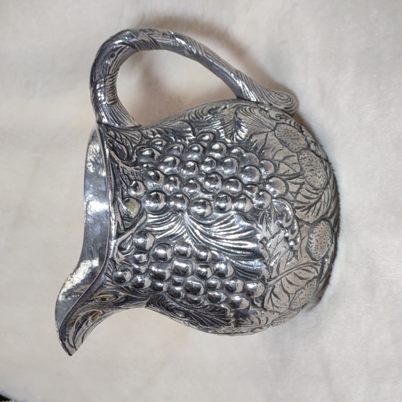Decorative Silvertone Pitcher - Picture 2 of 10